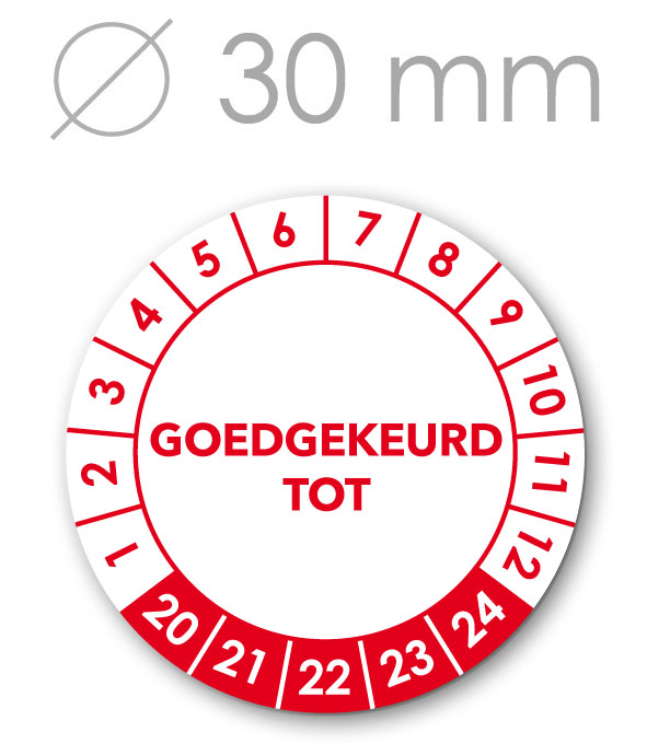 Goedgekeurd tot 5 jaargangen 30mm ROOD